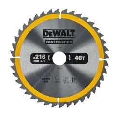 DeWalt DT1953-QZ Construction Circular Saw Blade, 216 x 30mm x 40T 