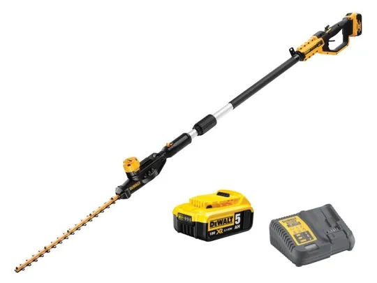 Dewalt DCMPH566P1 18v Long Reach Hedge Trimmer 1x 5amp & Charger