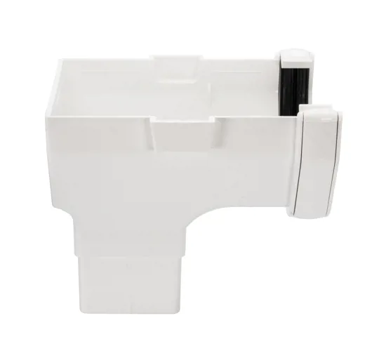 Floplast ROS2W 114mm White Square Stop End Gutter Outlet