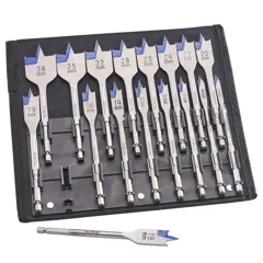 Irwin Blue Groove Flat Wood Bit Set, 17 Piece