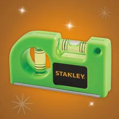 Stanley Hi-Vis Pocket Level, 2 Vials with Magnet Base