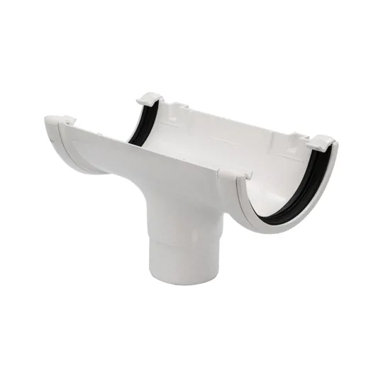 Floplast RO1W 112mm White Half Round Running Outlet
