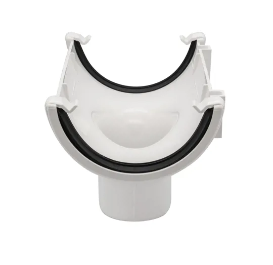 Floplast RO1W 112mm White Half Round Running Outlet