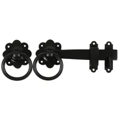 John George GatePro 1136 Ring Gate Latch Black Plain, 150mm / 6 Inch