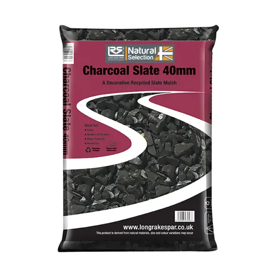 Long Rake Charcoal Black Slate 40mm (20kg)