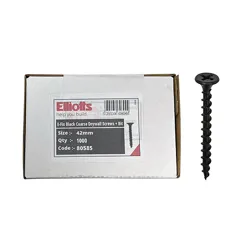 E-Fix Coarse Drywall Black Screw, 42mm, Box of 1000