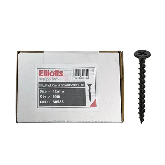 E-Fix Coarse Drywall Black Screw 42mm Box of 1000
