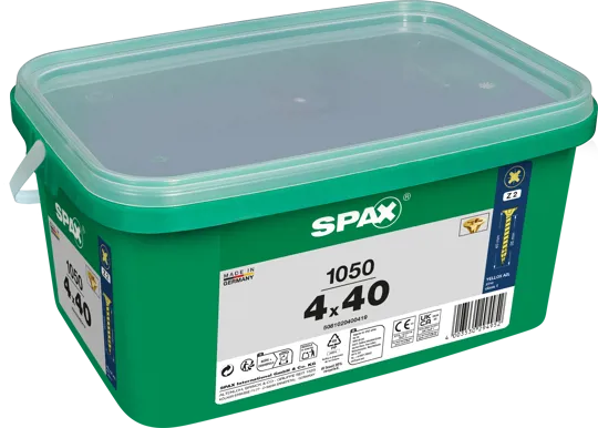 Spax 4.0 X 40MM FCSK Z2 Yellox Tub 1050
