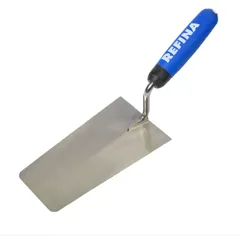 Refina Heavy Duty Stainless Steel 8 Inch Bucket Trowel, Square End Rounded Edges