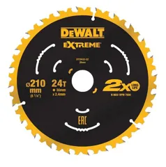 DeWalt DT20432-QZ Extreme Circular Saw Blade, 210 x 30mm x 24T