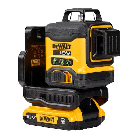 DeWalt DCLE34031D1 18v XR Compact 3 x 360 Green Laser Kit 1 x 2amp/Charger/Case