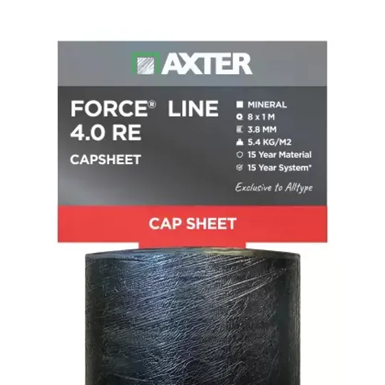Axter Force Line 4.0 RE 8m x 1m Charcoal Multi Layer Capsheet