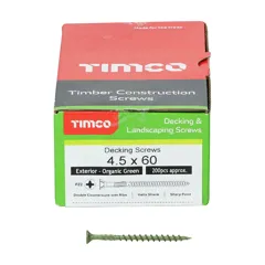 Timco 60TDECK Green PZ Decking Screws, 4.5 x 60mm, Tub of 1500