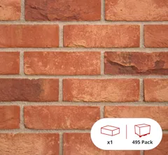 EB Haines Red Multi Facing Brick, 65mm