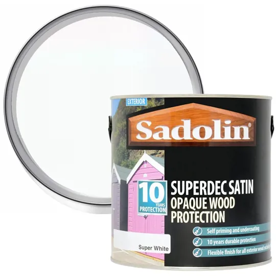 Sadolin Superdec Satin Opaque White 1L