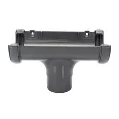 FloPlast RO1AG 112mm Anthracite Grey Half Round Gutter Running Outlet