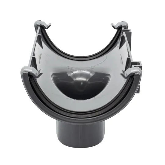 Floplast RO1AG 112mm Anthracite Grey Half Round Gutter Running Outlet