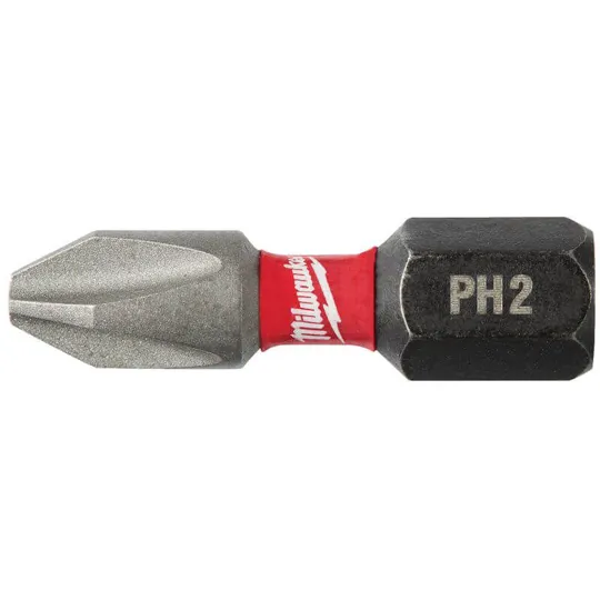 Milwaukee 4932479856 PH2 25mm Shockwave Bits & Holder