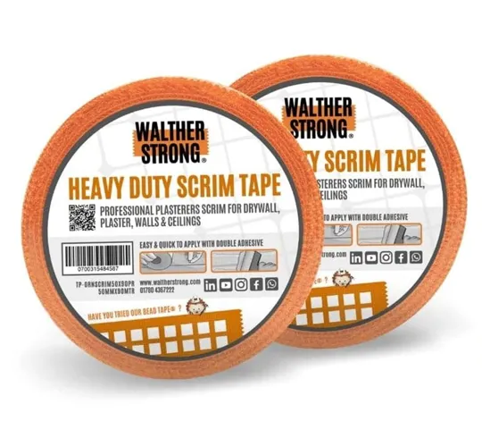 Walther Strong HD Orange Scrim Tape 50mm x 90M Twin Pack