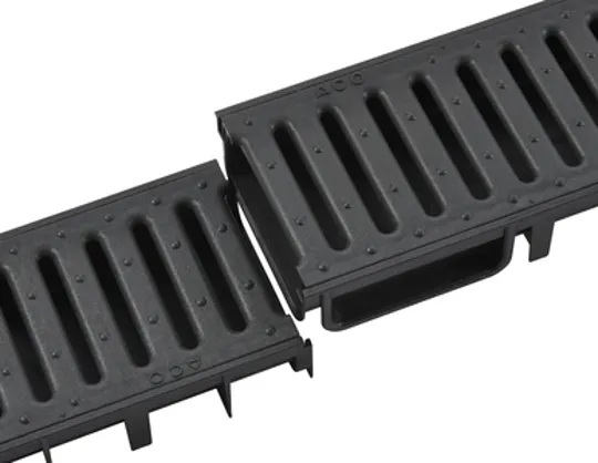 Aco Easyline H50 Black Channel With Black Plastic Grating 1Mtr A15