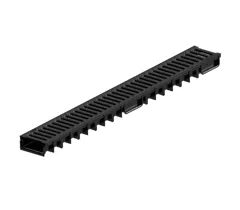 Aco Easyline H50 Black Channel A15 with Black Plastic Grating, 1m