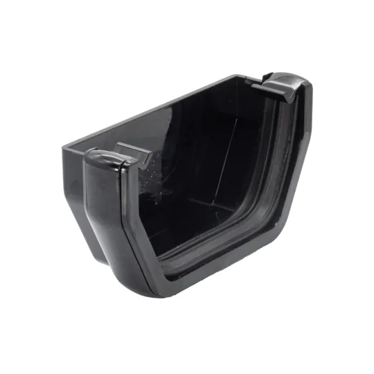 Floplast RES1B 114mm Black Square External Gutter Stop End