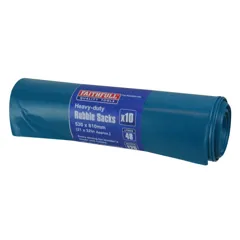 Faithfull FAIBAGRS10H Blue Heavy-Duty Rubble Sacks, Roll of 10