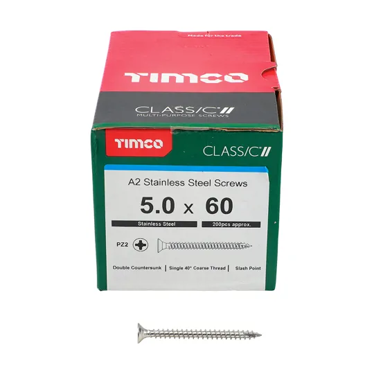 TIMco Classic Stainless Steel Screws 5.0 x 60mm Box of 200
