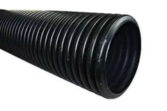Polypipe RB300X6PE 300mm x 6m Ridgiduct Twin Wall Ducting Plain Ended, Black