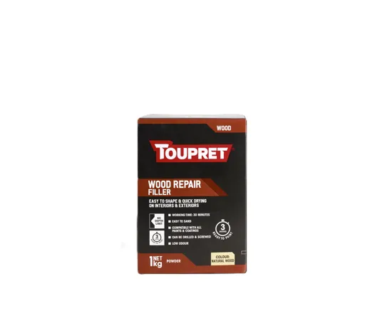 Toupret Wood Repair Filler (White, Quick Drying, Int/Ext) 1kg