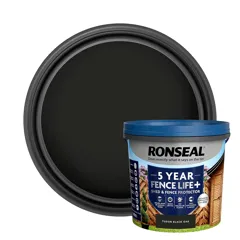 Ronseal Fence Life Plus Shed & Fence Paint, 5L - Black Oak