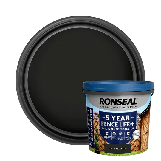 Ronseal Fence Life + Tudor Black Oak 5ltr