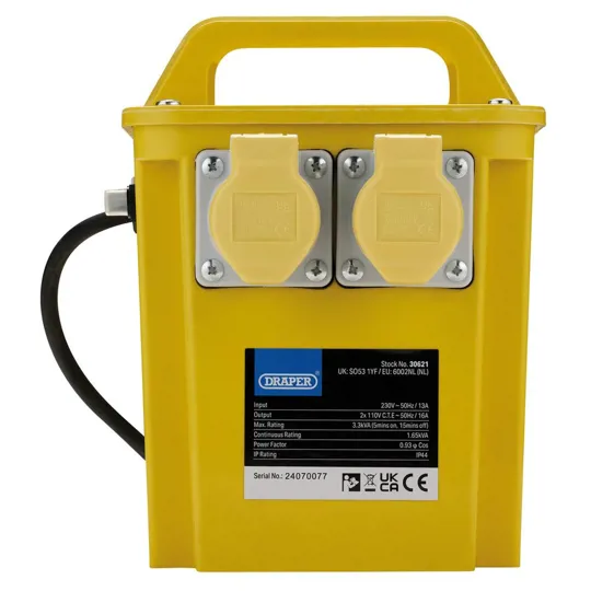 Portable Site Transformer 230V to 110V - 3.3kVA 