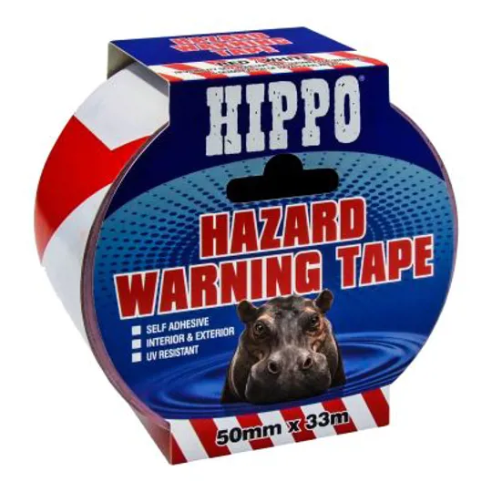 Hippo H18405 Hazard Tape Red/White 50x33m