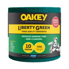 Oakey Liberty Green Sanding Roll, 115mm x 10m - Fine P120