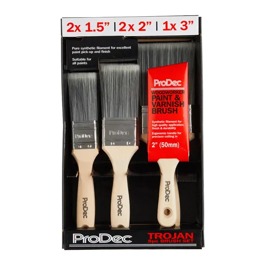 ProDec Trojan Brush Set with Woodworker Brush, 6 pcs set