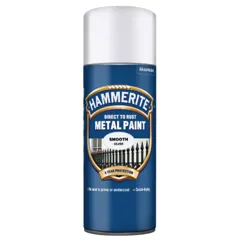 Hammerite Direct to Rust Smooth Finish Paint, Silver - 400ml Aerosol