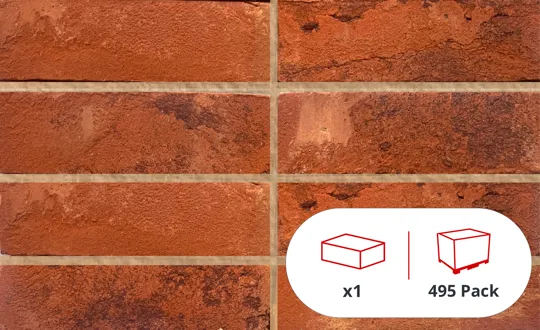 Elliotts Offshade Red Multi 65mm brick ( 495 Per pack)
