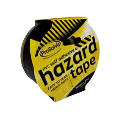 Prosolve PVC Self Adhesive Hazard Tape - Black/Yellow 50mm x 33m