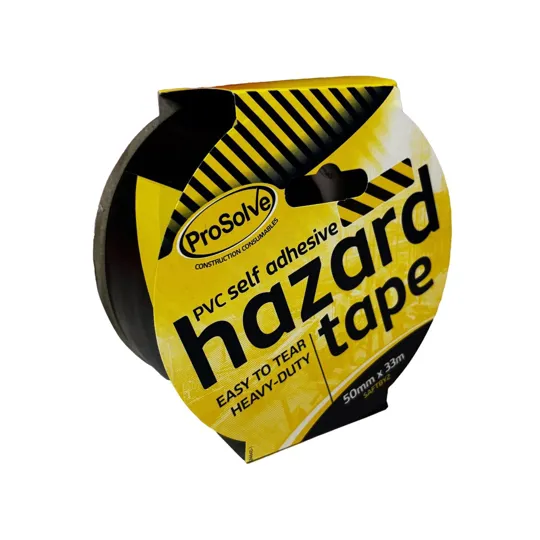 Prosolve PVC Builders Tape Black/Yellow 50mm x 33m
