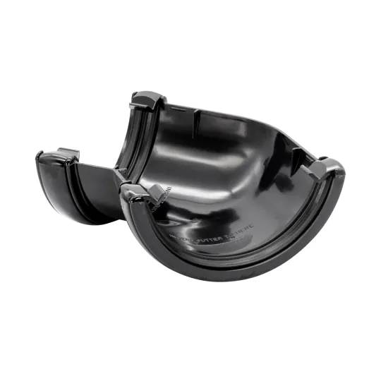 Floplast RA2B 112mm Black Half Round Gutter 135� Angle