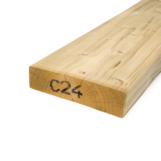 Kiln Dried C24 Treated Sawn Carcassing, 47 x 175mm E4E (min size 45 x 170mm) - 70% PEFC Certified - 7.2m