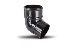 Polypipe RR127B 112.5° Black Downpipe Offset Bend, 68mm
