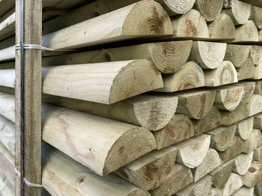 Half Round Fence Rails Treated 3.66mx100mm 