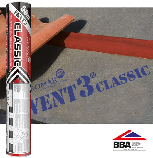 Breather Membrane Vent3 Classic 115g BBA Cert TV3C/50 - 1x50mtr - Small Roll