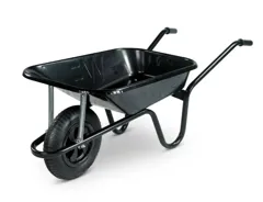 Walsall CBP Black Contractor Wheelbarrow, 85L Pneumatic Wheel