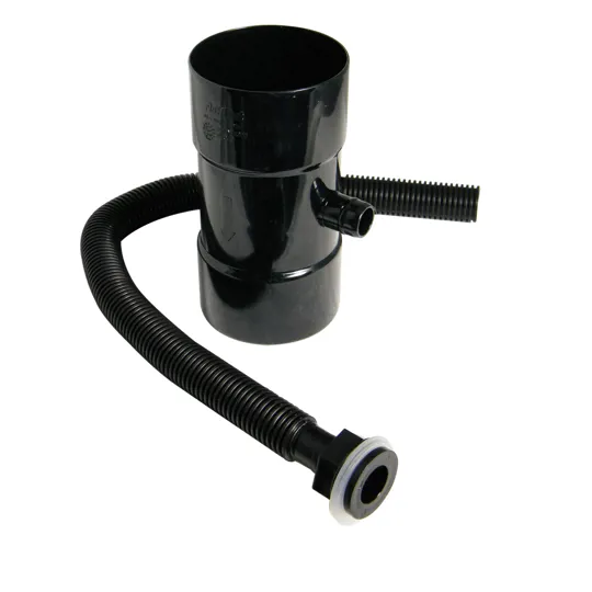 Floplast RVH1BL 80mm HiCap Black Downpipe Flosaver/Wdiverter