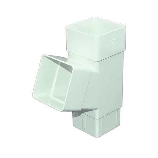 Floplast RYS1W 65mm White Square 112� Downpipe Branch