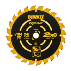 DeWalt DT1669-QZ Extreme 2nd Fix Circular Saw Blade, 184 x 16mm x 24T