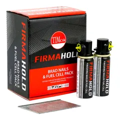 Firmahold ABG1638G 16 Gauge Galvanised Angled Brad Nails (2200) & Fuel Cell Pack, 38mm